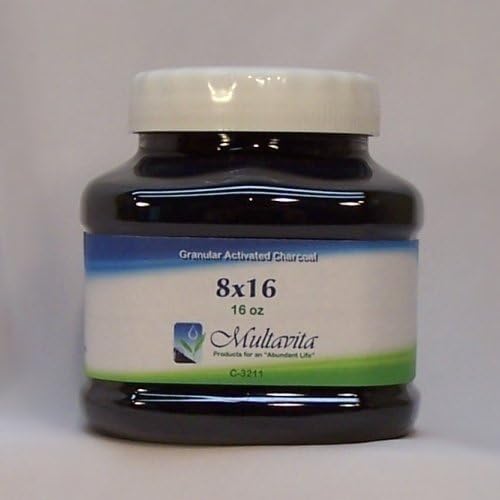 8x16 mesh Coconut Shell Granular Activated Charcoal 1 lb in Plastic Jar Carbon Granules