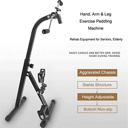 Folding Pedal Exerciser for Elderly Upper And Lower Limbs Recovery Exercise, Fitness Bike Leg Trainer with LCD Monitor, 6-Speed Height Adjustment