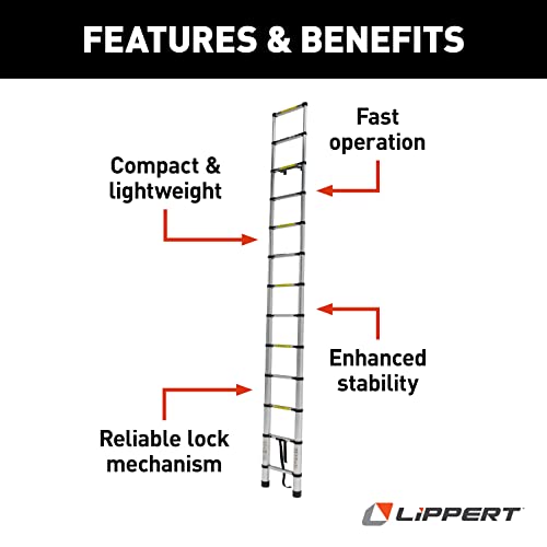 Lippert Components On-The-Go Ladder Telescoping Ladder for 5th Wheel RVs, Travel Trailers and Motorhomes