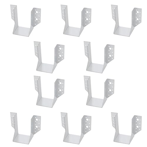 KOTARBAU® 10 x Soportes galvanizados para vigas 80 mm, Soporte para vigas tipo A, Conector de vigas resistente, Soportes de vigas de madera, Conectores de postes, Zapato de anclaje interior para vigas
