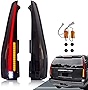 VLAND Led Tail Lights Compatible with Chevy Tahoe Suburban GMC Yukon 2007-2014, Full Led Rear Lamp Assembly w/Yellow Turn Signal, 5 Pins with 5 Holes Smoked/ Tinted Lens