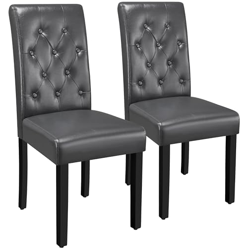 Yaheetech Lot de 2 Chaises de Salle à Manger en Similicuir PVC Chaise de Cuisine Assise...