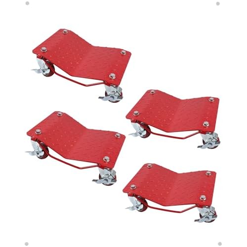 KYBOLT Car Dolly [Set of 4 with 6000 lbs] Capacity, Carbon Steel Heavy Duty Car Mover Wheel Dollies with Antiskid Plate & 360 Degree Rotatable Wheel,