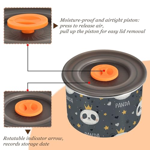 Contenedor para café color blanco con diseño de panda de acero inoxidable miniatura 4
