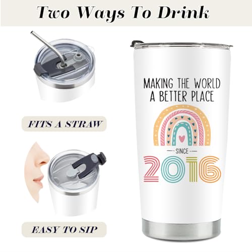 10th Birthday Gifts for Girls, 2016 10th Birthday Decorations for Girls, 10 Year Old Gifts For Her, Daughter, Granddaughter, 20 oz Stainless Steel Vacuum Insulated Tumbler