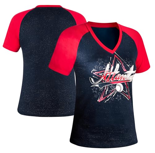 Simapak Camisetas femininas de beisebol Cage Fans Athletic City Raglan - azul royal e branco, Azul m