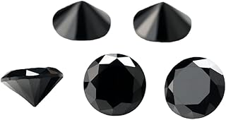 Piedras de circonita cúbica sueltas 5A de corte redondo negro piedra sintética para anillos, pendientes, pulseras, collares, colgantes, fabricación de joyas (tamaño 0.8 mm-12 mm)
