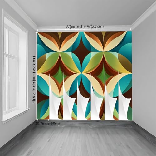 Papier peint courbes géométriques brun-vert or vintage panoramique 250x175 cm - 8