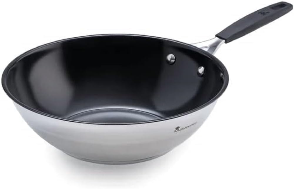MasterPRO Wok Antiadherente de Acero Inoxidable, 28 cm, Inteligente