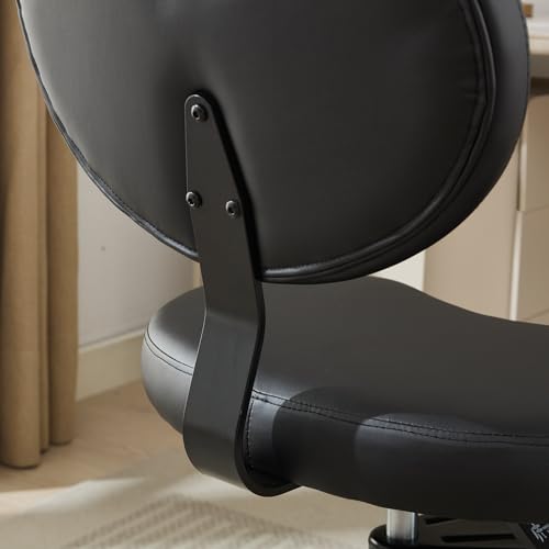 Image of Active Sitting Revolution Office Chair - Cross-Legged & Kneeling Positions, 4.2 inch Thick Cushion, 360 Footstool, 250lbs Weight Support, Home Office /Yoga /Meditation (PU Leather, Black)