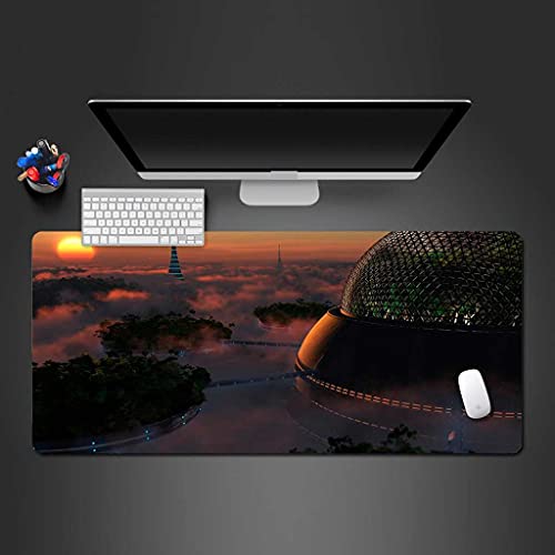 Tapis de souris XXL grand format gamer PC paysage urbain rouge