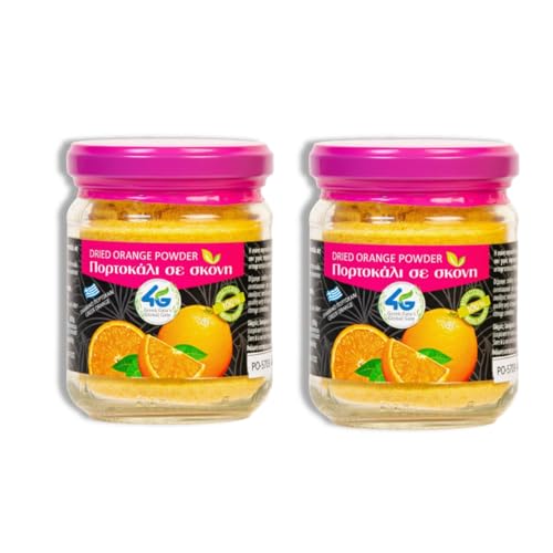 4G - Polvere di Arancia Greca Essiccata Naturale, 2 x 80 g (Totale 160 g) | 100% Naturale, Ricca di Vitamina C, per Dolci, Frullati e Tisane
