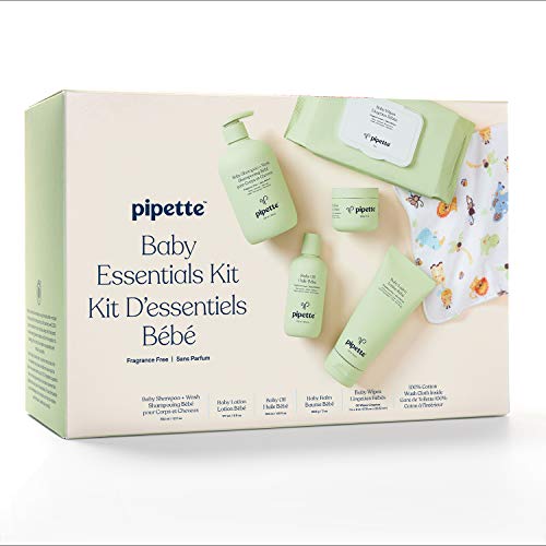 Amazon Com Pipette Baby Essentials Baby Wash And Moisturize Kit With Renewable Plant Derived Squalane Baby Gift Set 6 Piece Baby