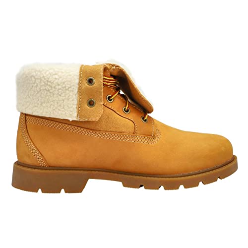 Timberland Timberland Women's Linden Woods Waterproof Fleece Fold-Down Boots, Wheat Nubuck, 6.5