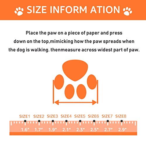 Image of XSY&G Dog Boots,Waterproof Dog Shoes with Reflective Strips,Rugged Anti-Slip Sole, Outdoor Shoes for Medium Large Dogs, Orange-Size 6 (4 Pairs) | Dog Boots & Paw Protectors Waterproof & Anti-Slip with Reflective for Hardfloors, Rugged Skid-Resistant Sole Orange Size6