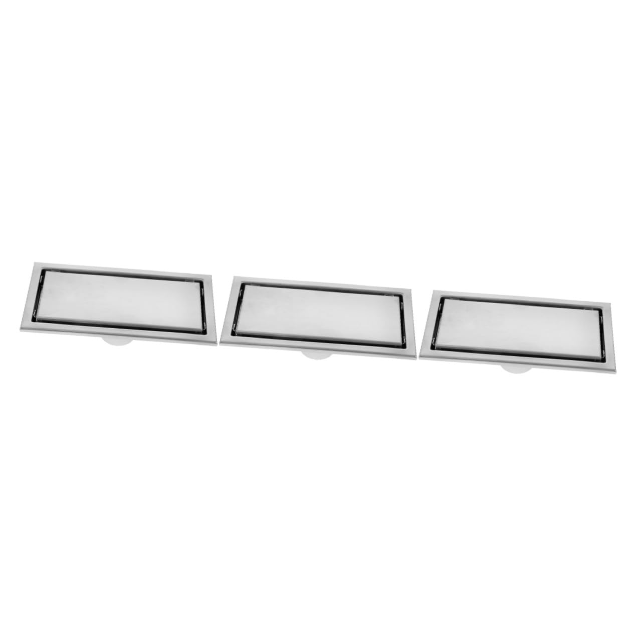 3 Piezas Desagüe de Piso Rectangular de Acero Inoxidable para Ducha con Rejilla Antidesbordamiento y Sistema de Drenaje Eficaz para Baño y Balcón Fácil Instalación y Resistente la