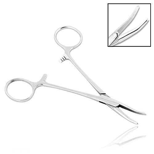 SURGICAL ONLINE 5Curved Hemostat Forceps - Stainless Steel Locking Tweezer Clamps - Ideal Hemostats for Nurses, Fishing Forceps, Crafts and Hobby