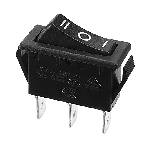uxcell AC 16A/250V 3P SPDT ON-OFF-ON 3 Position Snap Rocker Switch