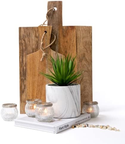 Kurrajong Farmhouse - Marble Pattern Pot with Faux Succulent Plant - 8" high - Artificial Plant - Potted Plant - Succulent Plants Artificial - Fake Succulent - Faux Plant Pot