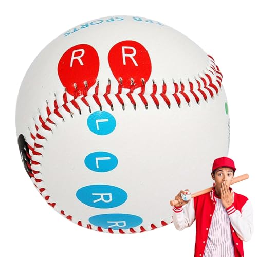 Baseball Pitch Training Ball - 9 Inch Bullet Ball With Color Coded Finger | Pitching Grip Trainer, Weighted Balls for Increased Velocity, Learn Multiple Pitches