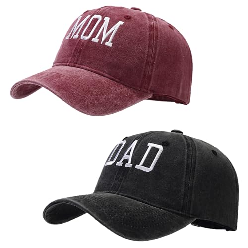 HAPEE Chapeaux pour tous, casquette baseball réglable, cadeau couple, M02-Rouge Noir, Taille unique