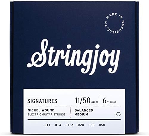 Stringjoy BAL11 Signature Nickel Electric Guitar Strings, (Balanced Medium Gauge - 11-50)