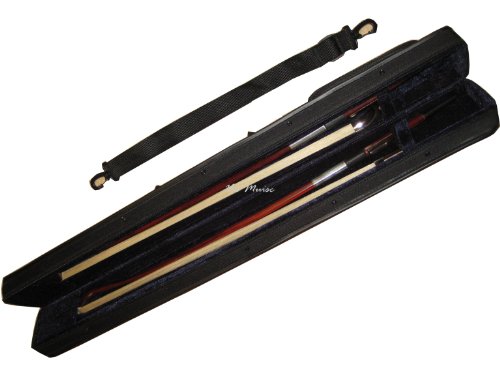 image for Vio Music Bass Bow Case Hardshell for 2 French or 2 German, Handle &Sh