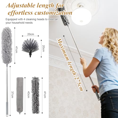 Plumeau télescopique microfibre extensible 280 cm lavable et flexible - 4