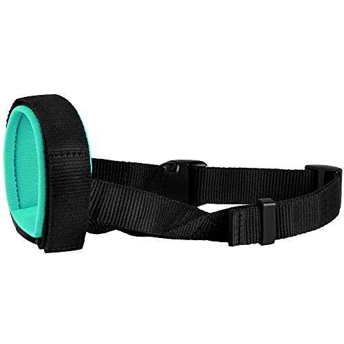 Bronzedog Soft Padded Dog Muzzle Adjustable Neoprene Comfort Bitting Chewing Pet Muzzles For Small Medium Large Dogs Puppy (Mint Green, Small) #TOP2