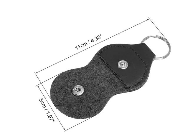 1Pc Black Guitar Picks Holder Case,PU Leather Guitar Plectrums Bag with Keyring,Keychain Plectrum Key Fob Case Bag,Gift for Guitar Players,Musical Instruments Guitar and Bass Picks,Pick Holders