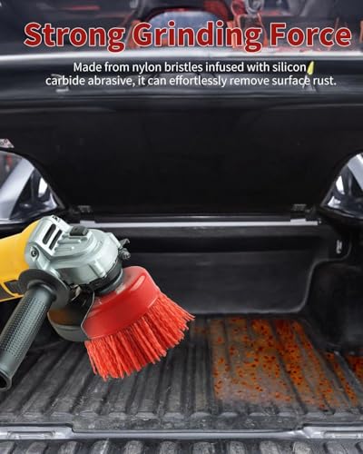 txuzong 2 Stück Topfbürste für Winkelschleifer & Bohrmaschine - M14 Gewinde, Nylon Schleifbürste Ø 63.5mm zum Entgraten, Rost- & Lackentfernung
