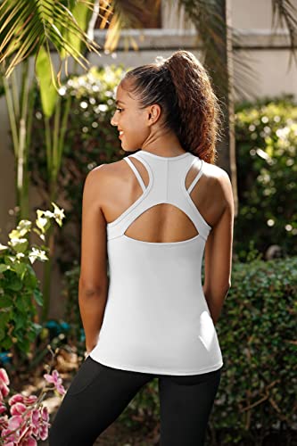 Image of RUNNING GIRL Tank Tops with Built in Bras,Workout Racerback Tank Tops for Women Athletic Yoga Top