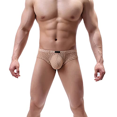 Homme String Sexy Thong Tanga Respirant Slips sous-vêtement Dentelles Florales Confortable Briefs Cover