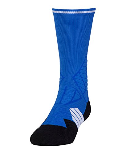 Under Armour Adult Football Crew Socks, 1-Pair, Royal/White, Large