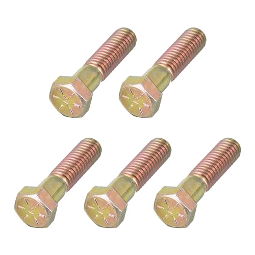 Image of METALLIXITY Hex Bolts (3 /8-16x1-1 /2 inch) 5Pcs, Carbon Steel Zinc Plated, Coarse Thread UNC Hex Head Screw Bolt - for Furniture Repair, Yellow