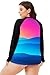 UV Shirt Women Plus Size Quick Dry Print Rash Guard Shirts Long Sleeve Gradient Print Bathing Suit Tops 6XL
