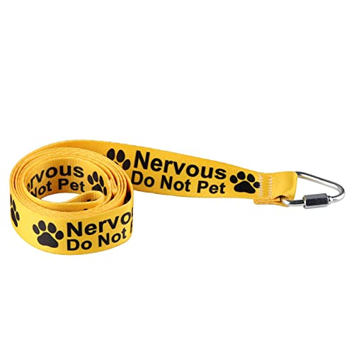 LEVLO Funny Dog Leash Nervous Do Not Pet - Cat & Dog - Yellow - 59 Inches, Nervous Do Not Pet-YE - Image 3