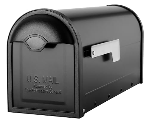 Architectural Mailboxes 8830B-10 Winston Nickel Flag Post Mount Mailbox, Medium, Black by ARCHITECTURAL MAILBOXES - Used condition - US$35.28