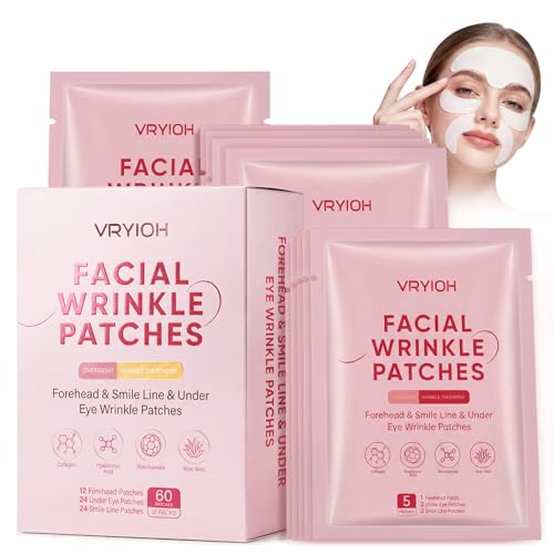 Vryioh 3 IN 1 Forehead, Smile Line & Under Eye Wrinkle Patches, Overnight Wrinkle Treatment Patches...