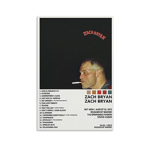 Poster Zach Bryan 2023 le cadeau idéal sur toile pour fans 60x90cm