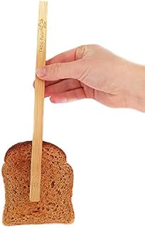 Frog Plop Bamboo Wooden Toast Tongs Wood Toaster Tong Eco Friendly Gift Chopstick Tweezer with Magnet (Extra Length)