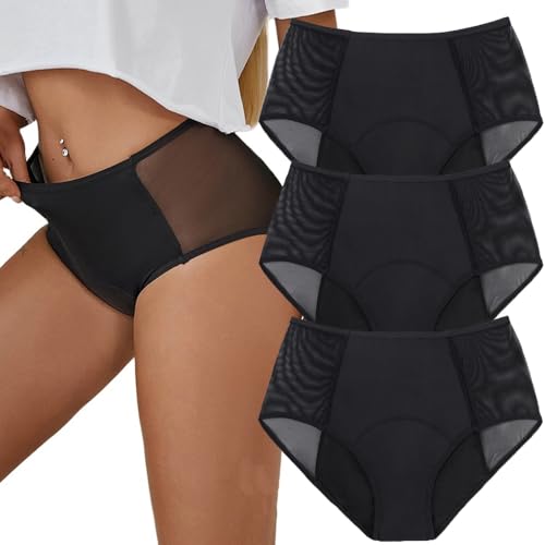 Ultradries Culottes étanches lavables et réutilisables Taille haute 4 couches pour femmes de plus de 60 ans (3 pièces S-A, M)