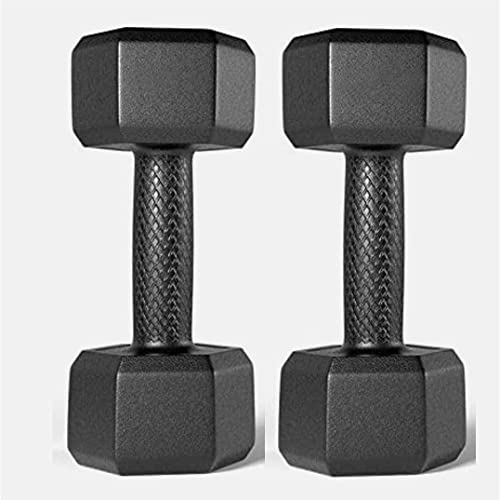Image of PVC Hex Fixed Dumbbells Set and Fitness Kit for Men and Women Whole Body Workout (BLACK-7.5KG X 2) (4KG) (3KG)