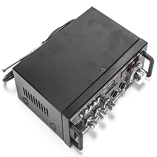 Amplificador de Áudio 200w com Bluetooth Receiver Rádio Fm Karaokê P10 Microfone Usb Cartão Sd Rca