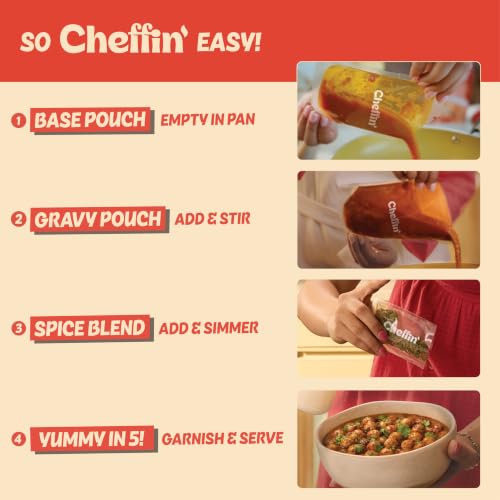 Image of Cheffin' Amritsari Chole, 300g | Chef Curated Gourmet Cooking Kit | Ready in 5 Min | 100% Natural, No Preservatives | Serves 2-3 (Pack of 2)