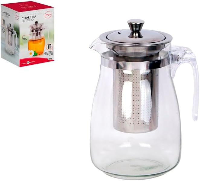 Chaleira de vidro 900ml inox