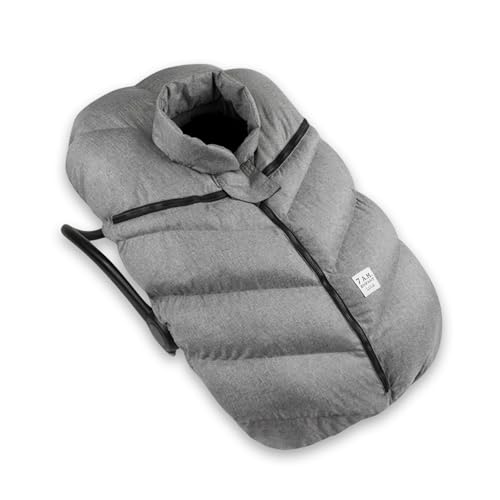 Image of 7AM Enfant Car Seat Covers - Cocoon Baby Cover for Boys & Girls, Rain & Snow Repellent, Breathable Windproof, Center Zipper, Universal Fit for Infant Car Seat (0-12M) (Heather Grey)