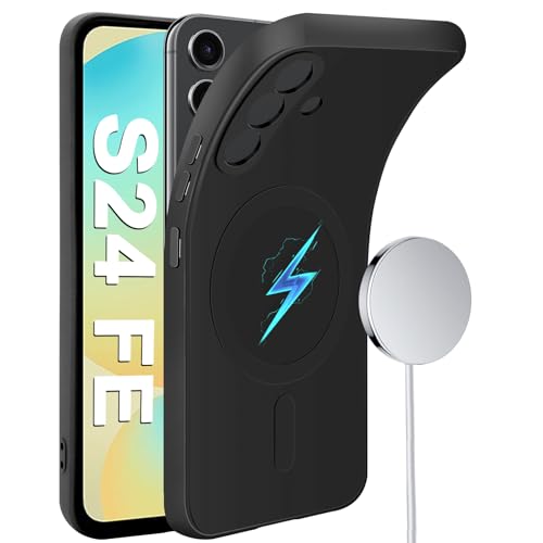 Coque Samsung S24 FE anti-rayure avec dos microfibre et silicone aimanté MagSafe