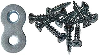 20-Pack with Screws - Heavy Duty Figure 8 Table Top Connector or Desk Top Fastener Clip - 12 Gauge Steel