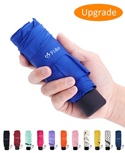 Elvira Mini Portable Sun&Rain Lightweight Umbrella-Compact Travel Umbrellas with 95% UV Protection-Dark Blue